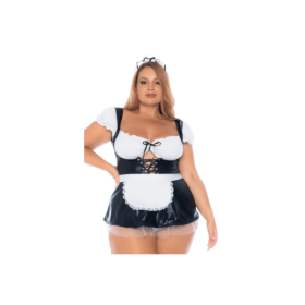 Costume sexy soubrette grande taille 3 pièces 
